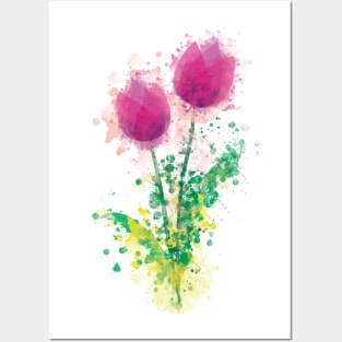 Watercolor Tulips Posters and Art